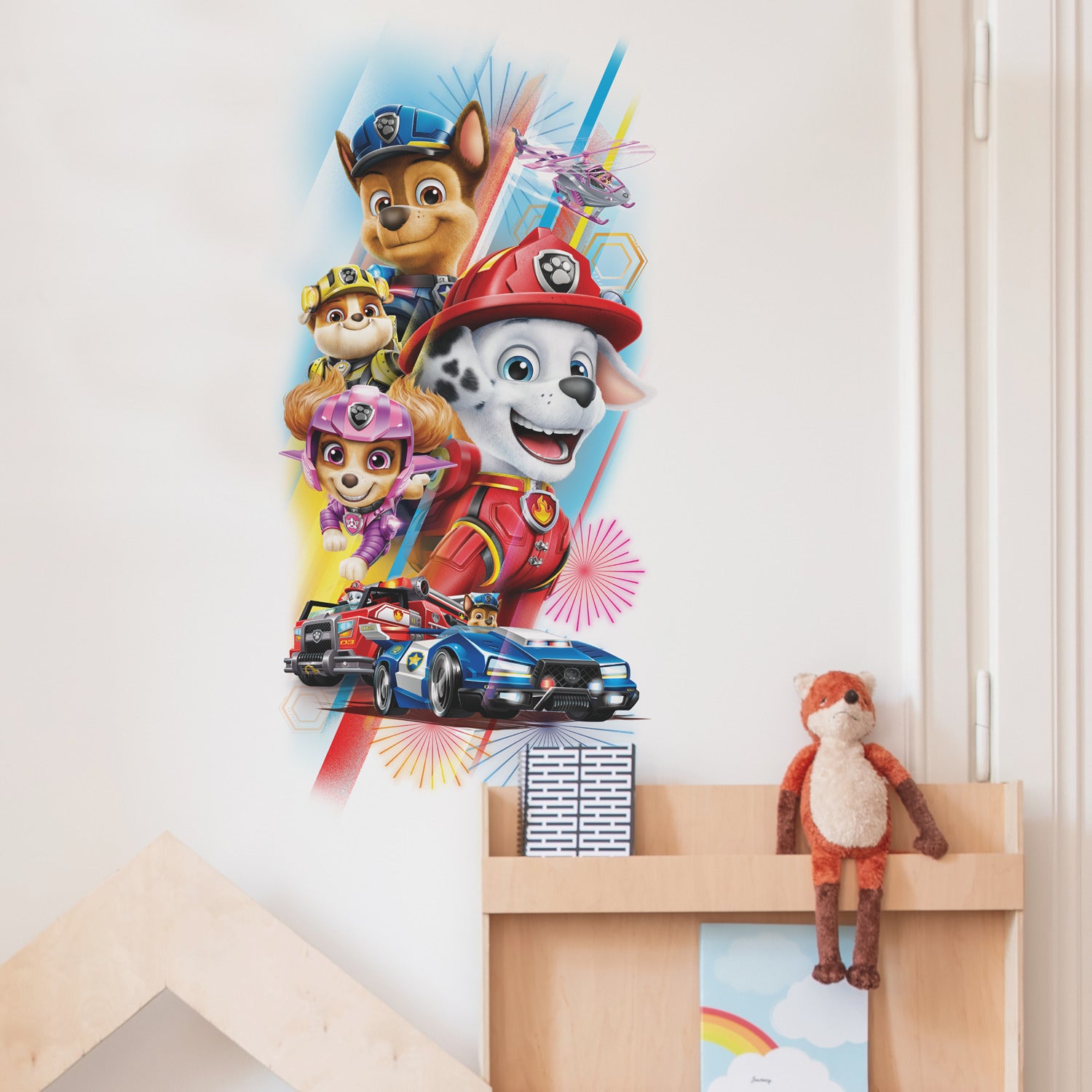 Paw Patrol Movie Giant Wall Decals in a room setting