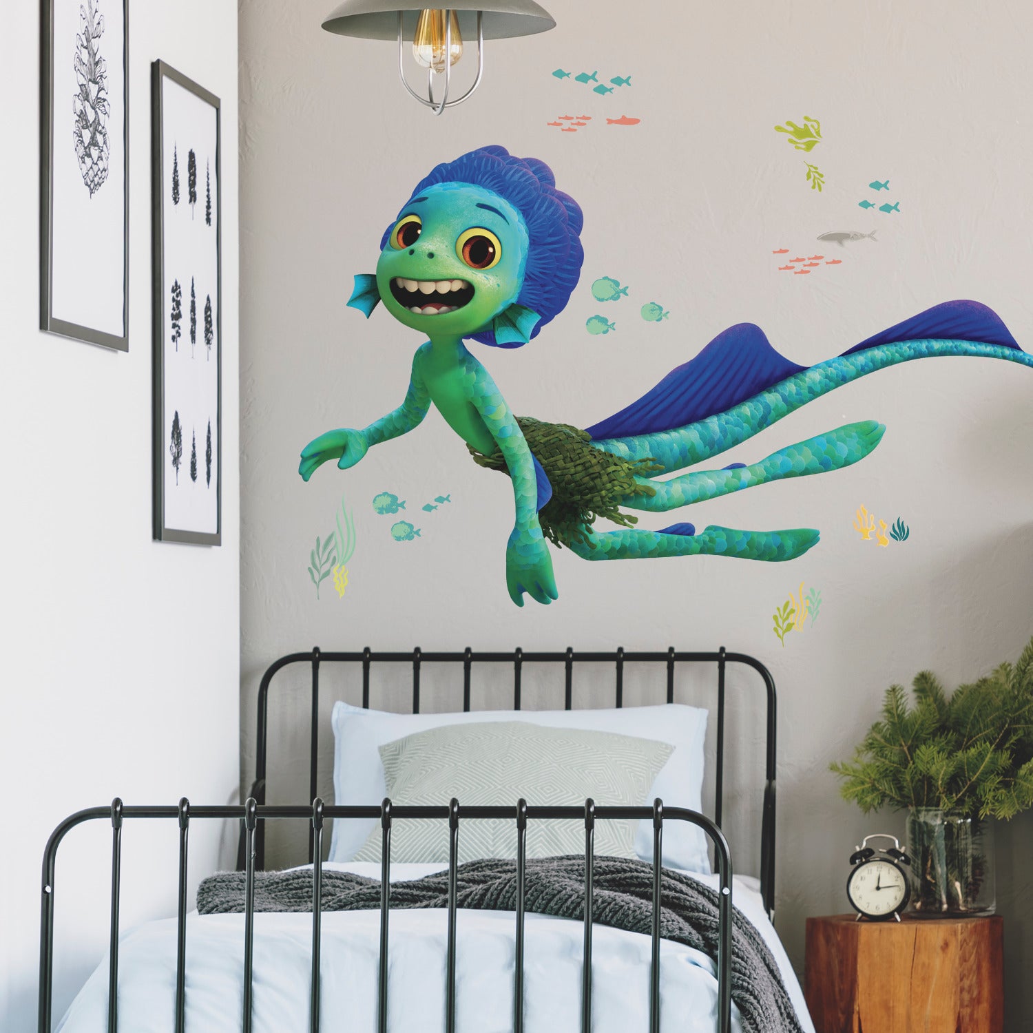 Pixar Luca Sea Monster Giant Wall Decals in a room setting
