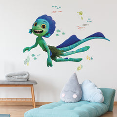 Pixar Luca Sea Monster Giant Wall Decals in a room setting