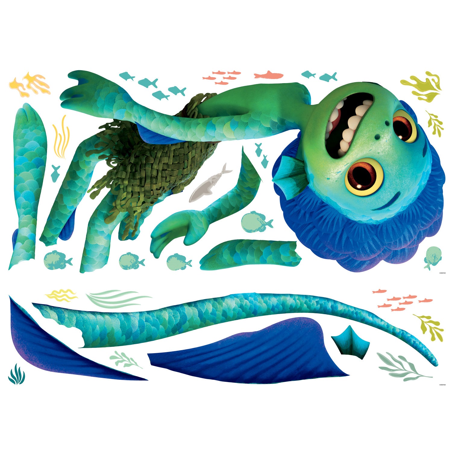 Pixar Luca Sea Monster Giant Wall Decals - panels