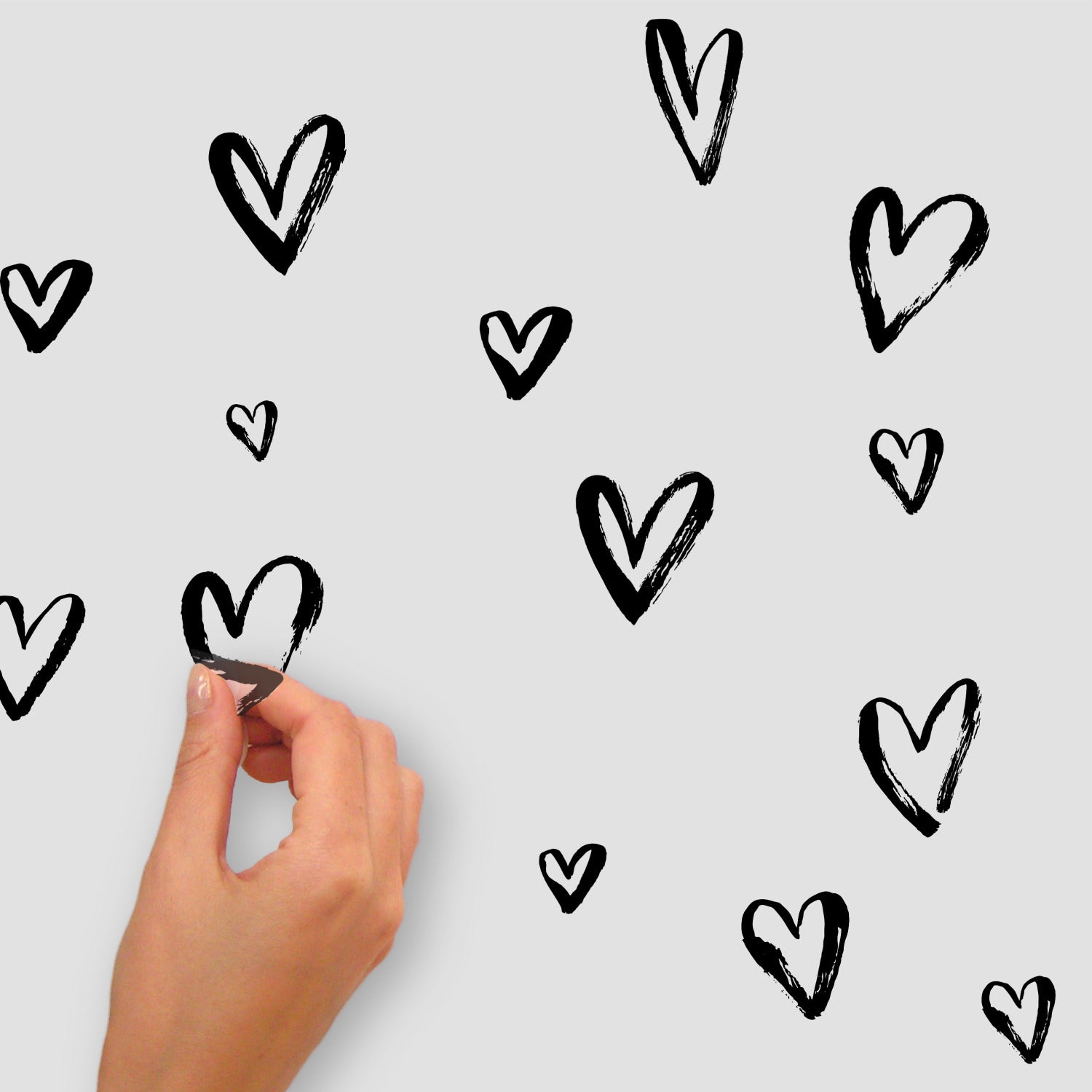 Sketchy Hearts Wall Decals - peel and stick