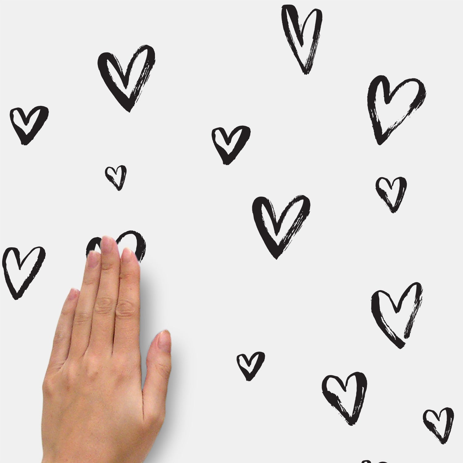 Sketchy Hearts Wall Decals - how to stick