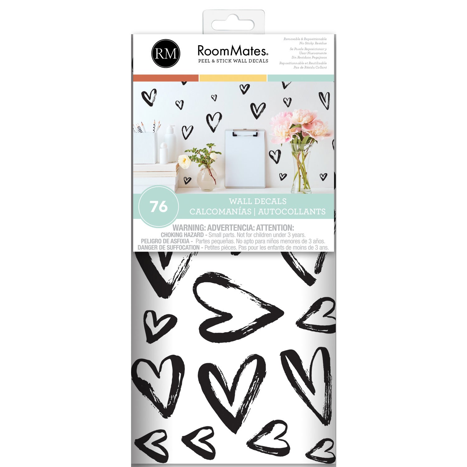 Sketchy Hearts Wall Decals - packaging