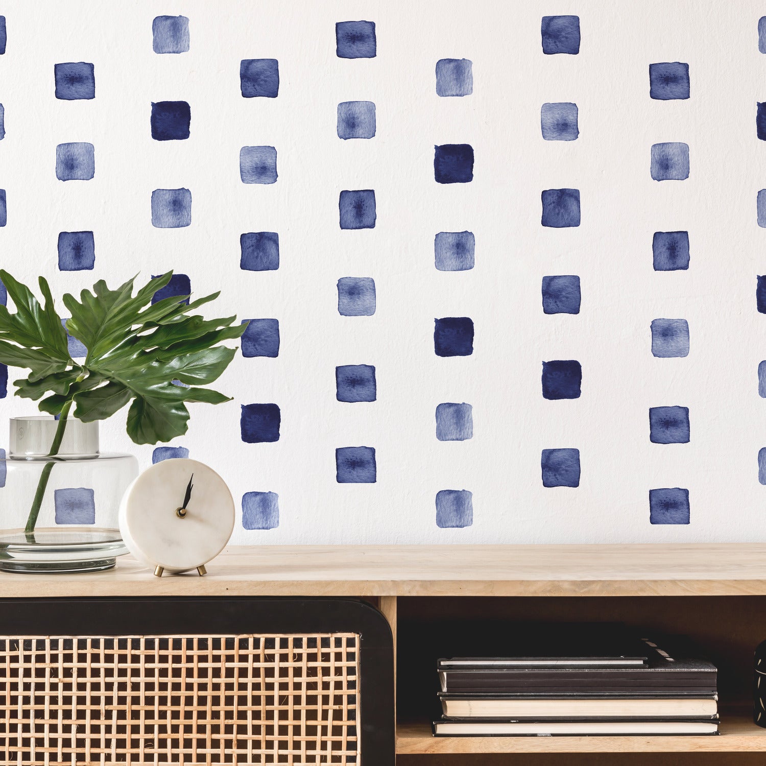 Watercolor Blocks Wall Decals in a room setting