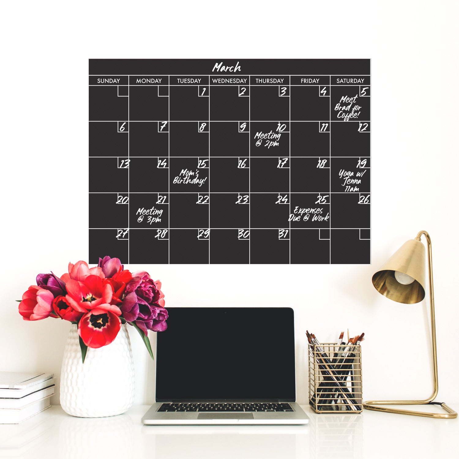 Chalk Calendar Wall Decals in a room setting