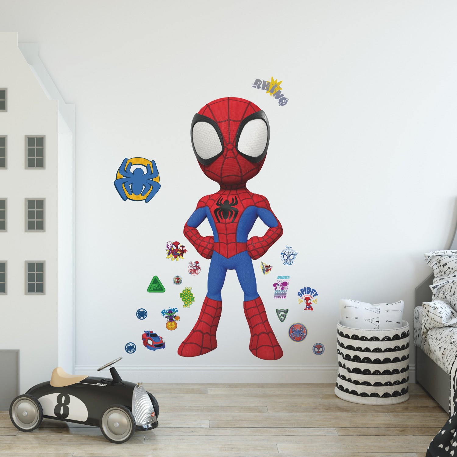 Spidey & His Amazing Friends Giant Wall Decals in a room setting