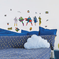 Classic Superman Characters Wall Decals in a room setting