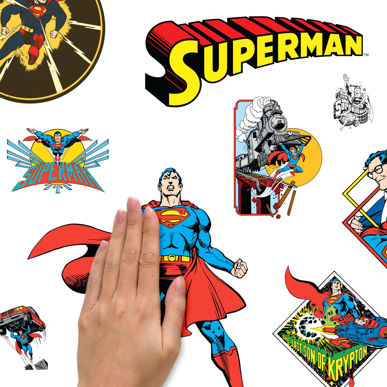 Classic Superman Characters Wall Decals - how to stick