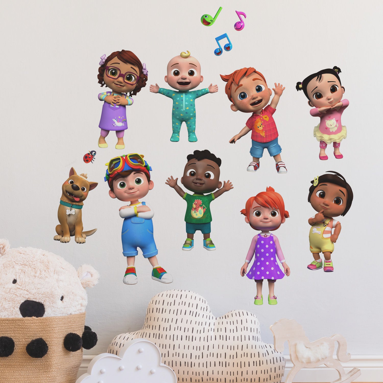 Cocomelon Wall Decals in a room setting