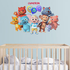 Cocomelon Wall Decals in a room setting