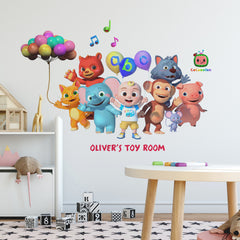 Cocomelon Wall Decals in a room setting