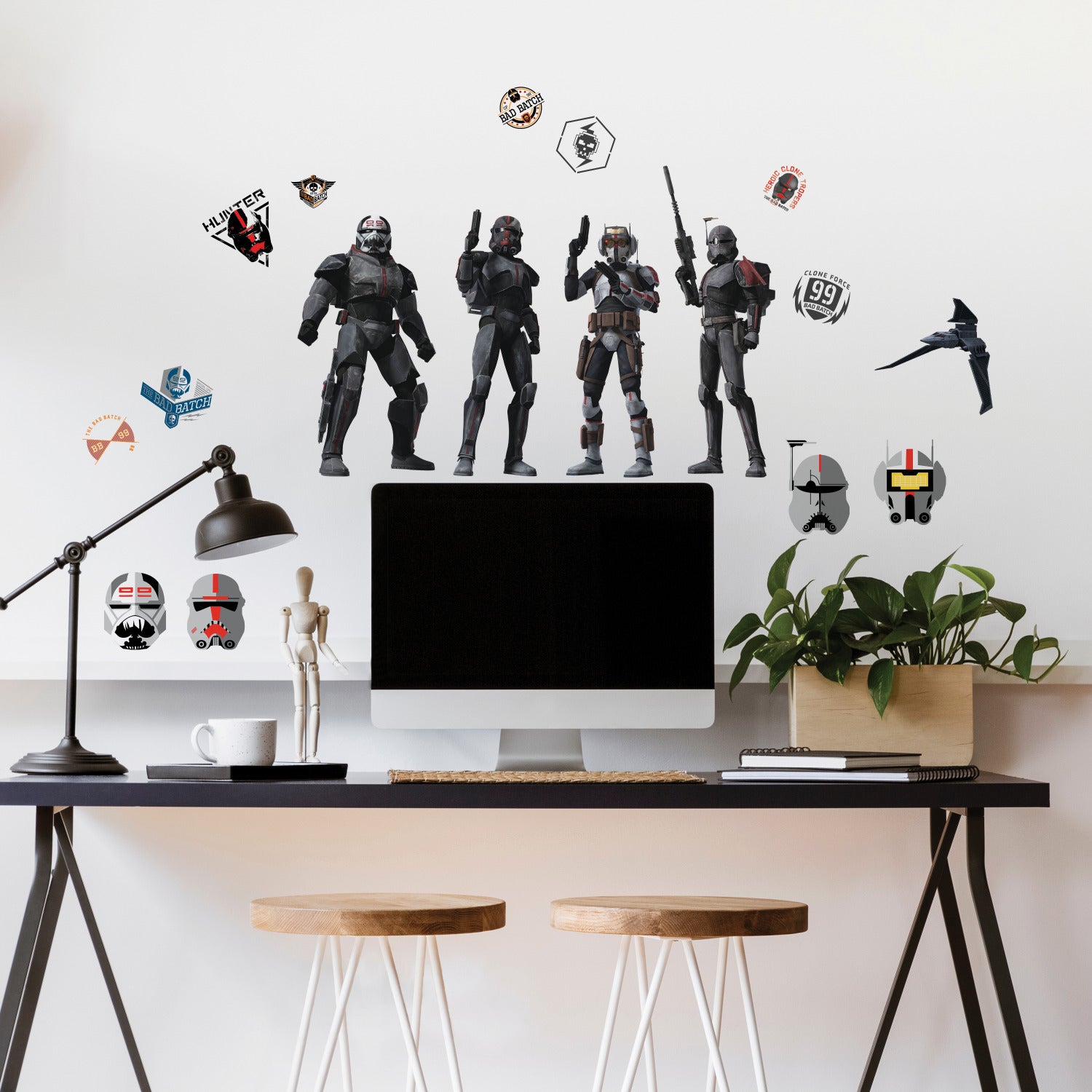 Bad Batch Wall Decals in a room setting