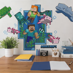 Minecraft Wall Decals in a room setting