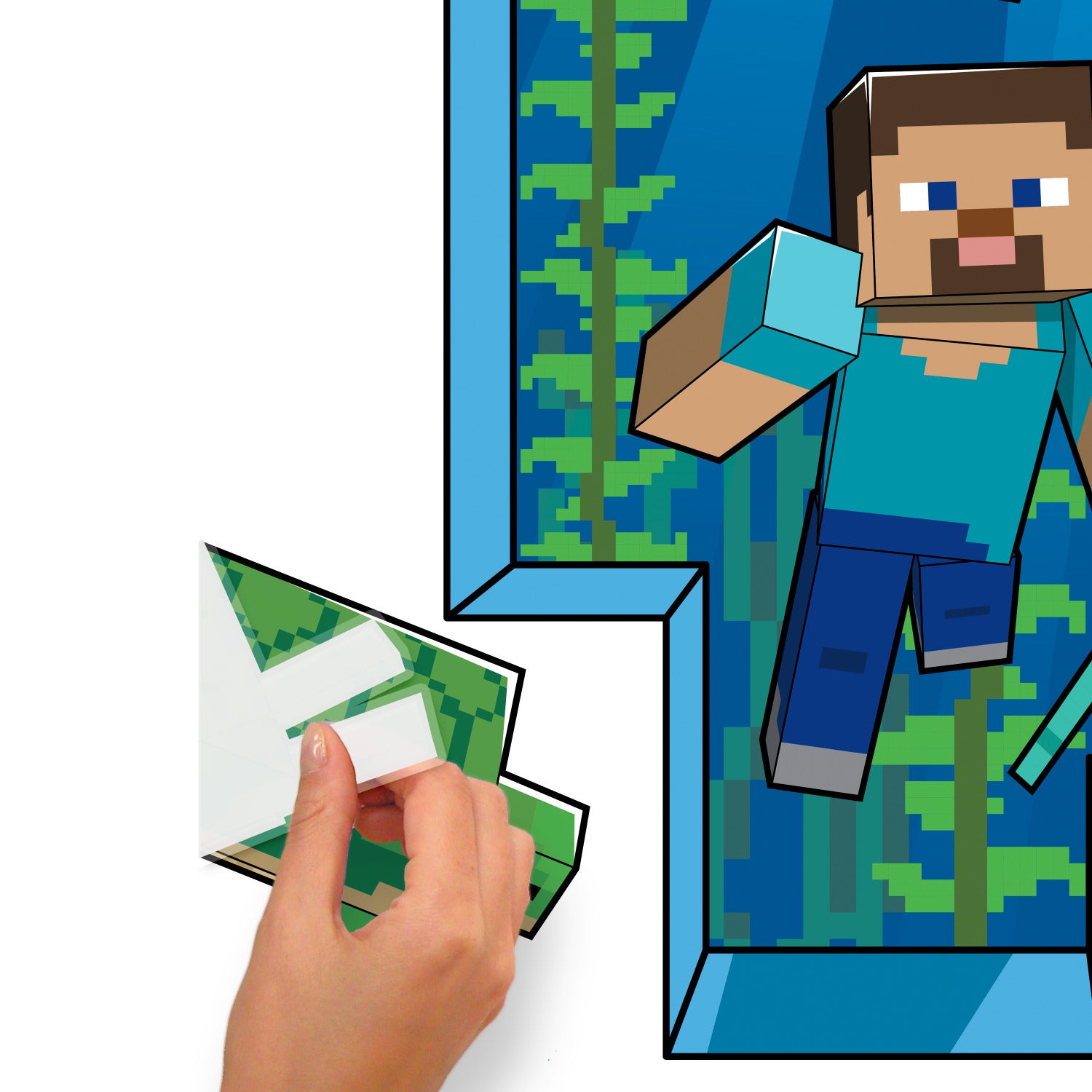 Minecraft Wall Decals - peel and stick application
