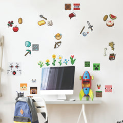 Minecraft Wall Decals in a room setting