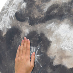 Moon With Metallic Silver Ink Wall Decals - how to stick