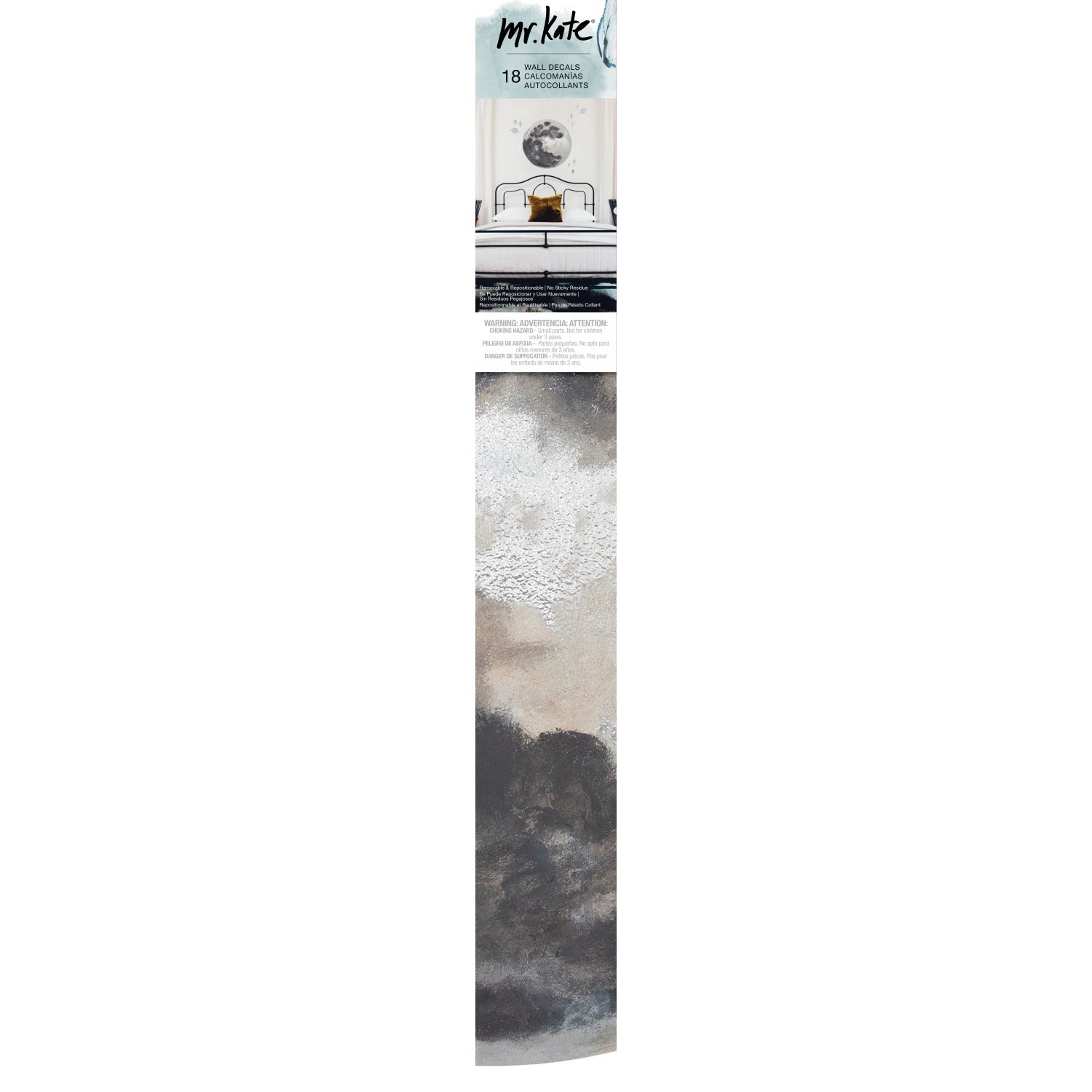 Moon With Metallic Silver Ink Wall Decals - packaging