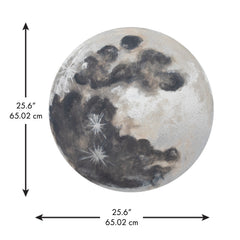Moon With Metallic Silver Ink Wall Decals - dimensions