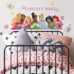 Princesses with Alphabet Wall Decals in a room setting