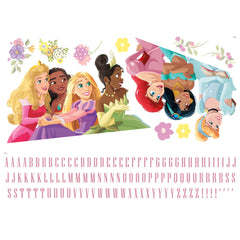 Princesses with Alphabet Wall Decals - panels