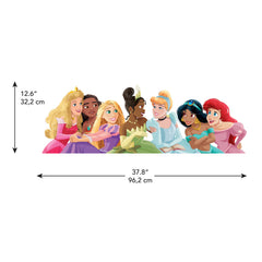 Princesses with Alphabet Wall Decals - dimensions