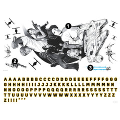Classic Star Wars with Alphabet Wall Decals - panels