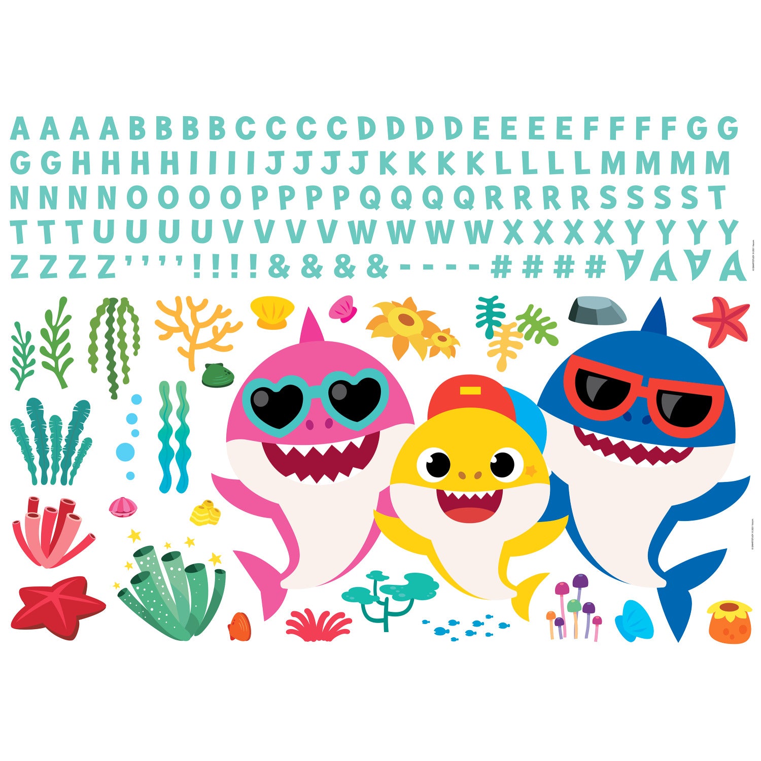 Baby Shark Giant Wall Decals With Alphabet by WallPops