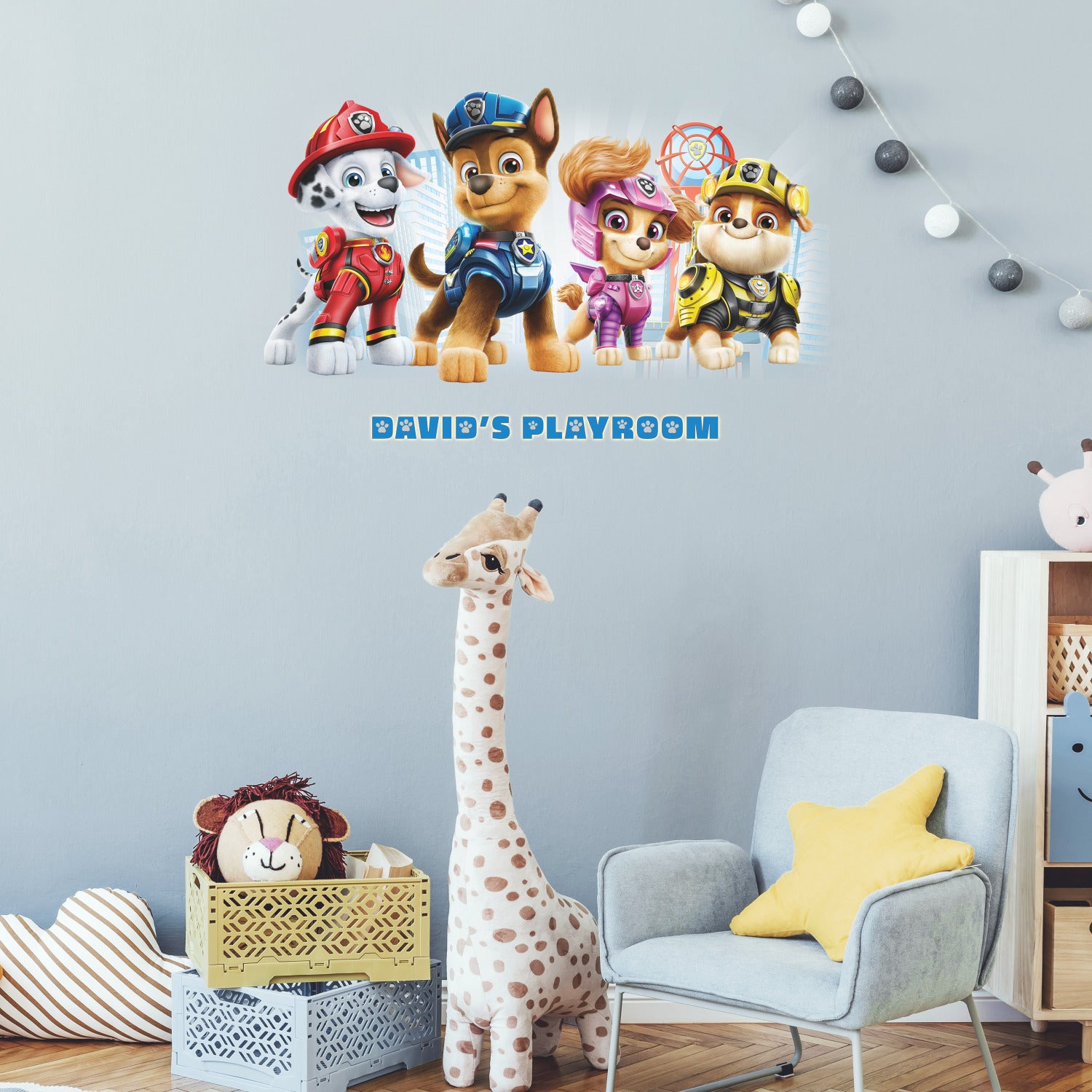 Paw Patrol Wall Decals in a room setting