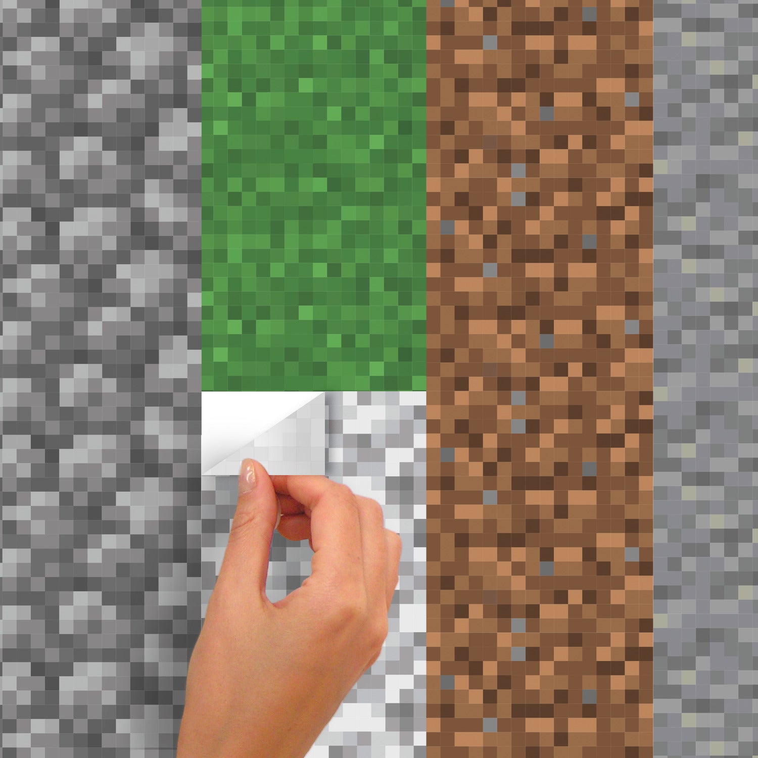 Minecraft Block Strips Wall Decals - peel and stick application