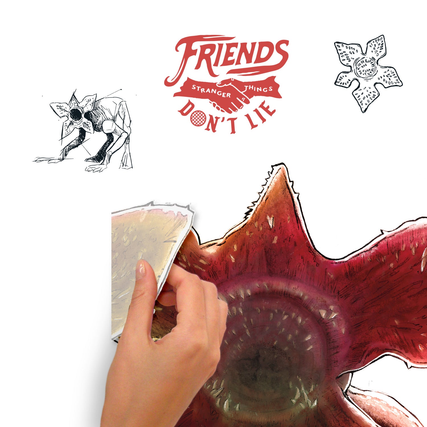 Netflix Stranger Things Demogorgon Wall Decals - peel and stick application