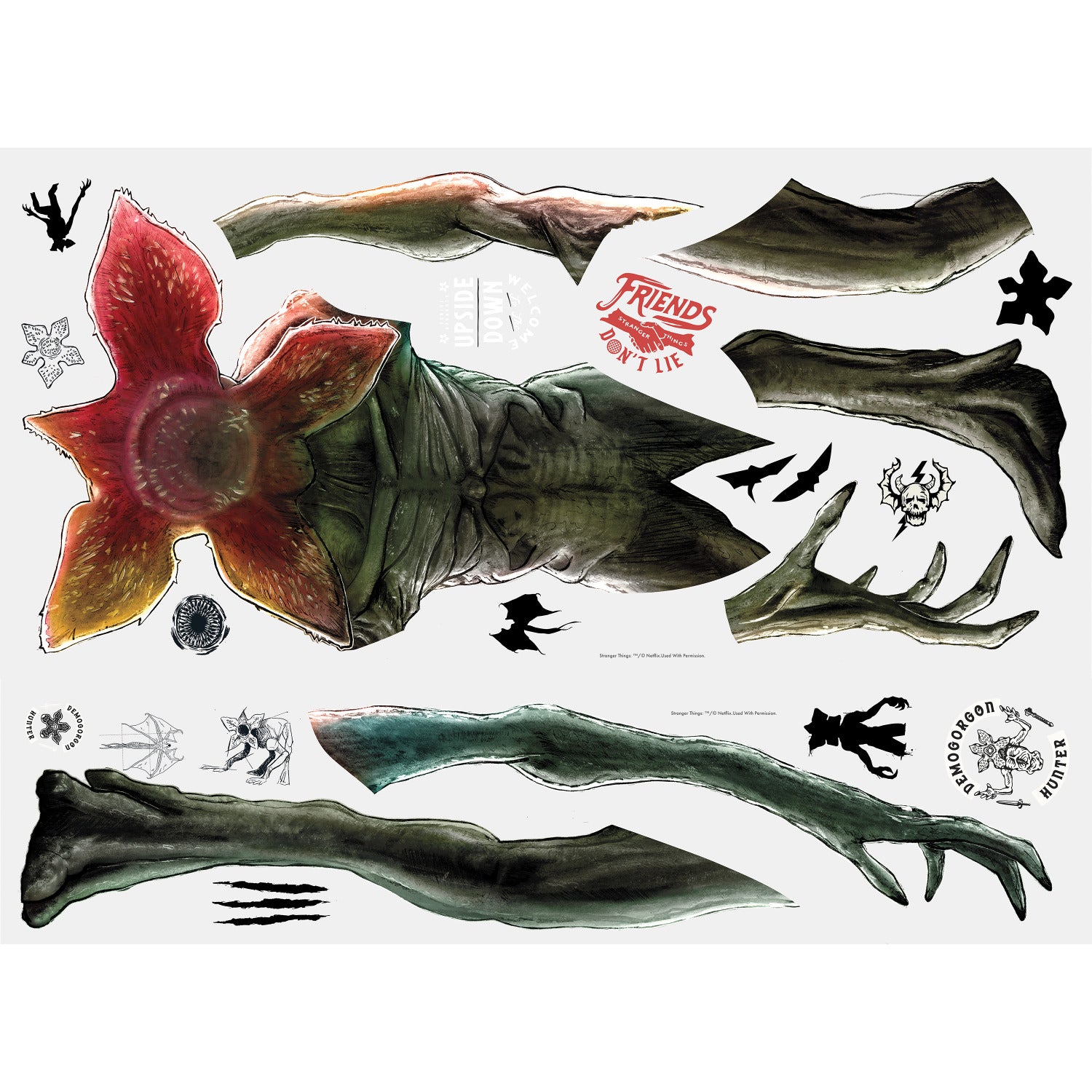 Netflix Stranger Things Demogorgon Wall Decals - panels