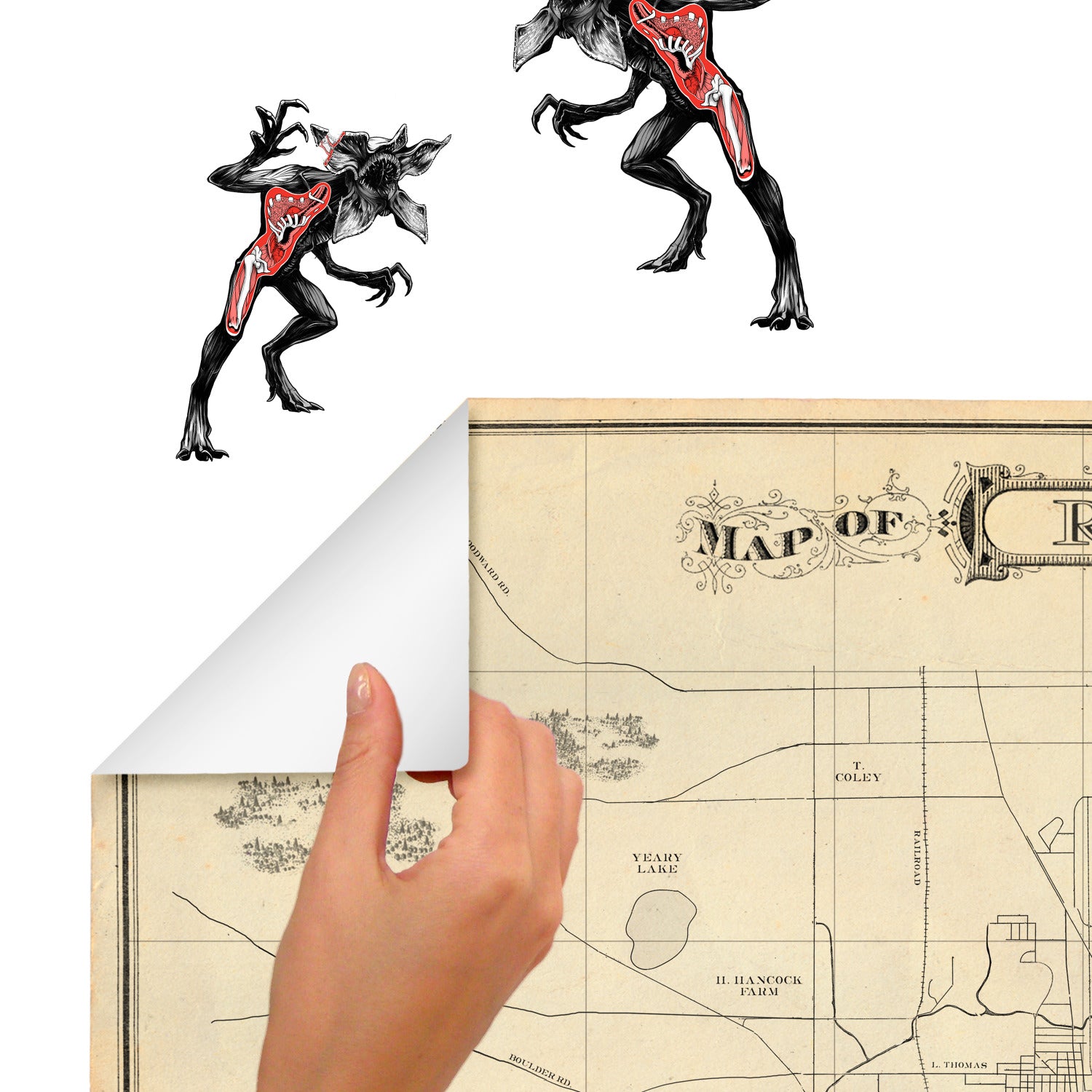 Stranger Things Hawkins Map Wall Decals