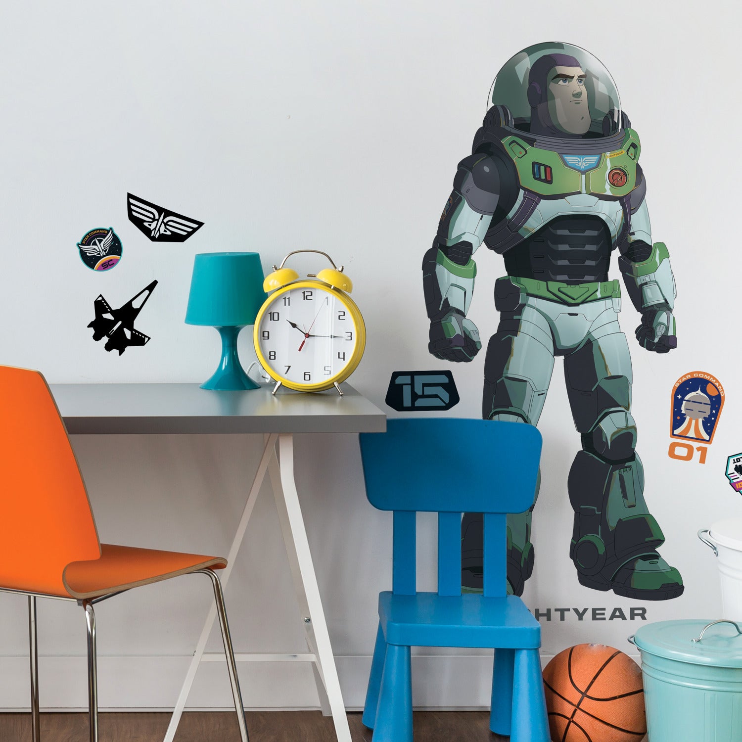 Disney Pixar Lightyear Wall Decals in a room setting