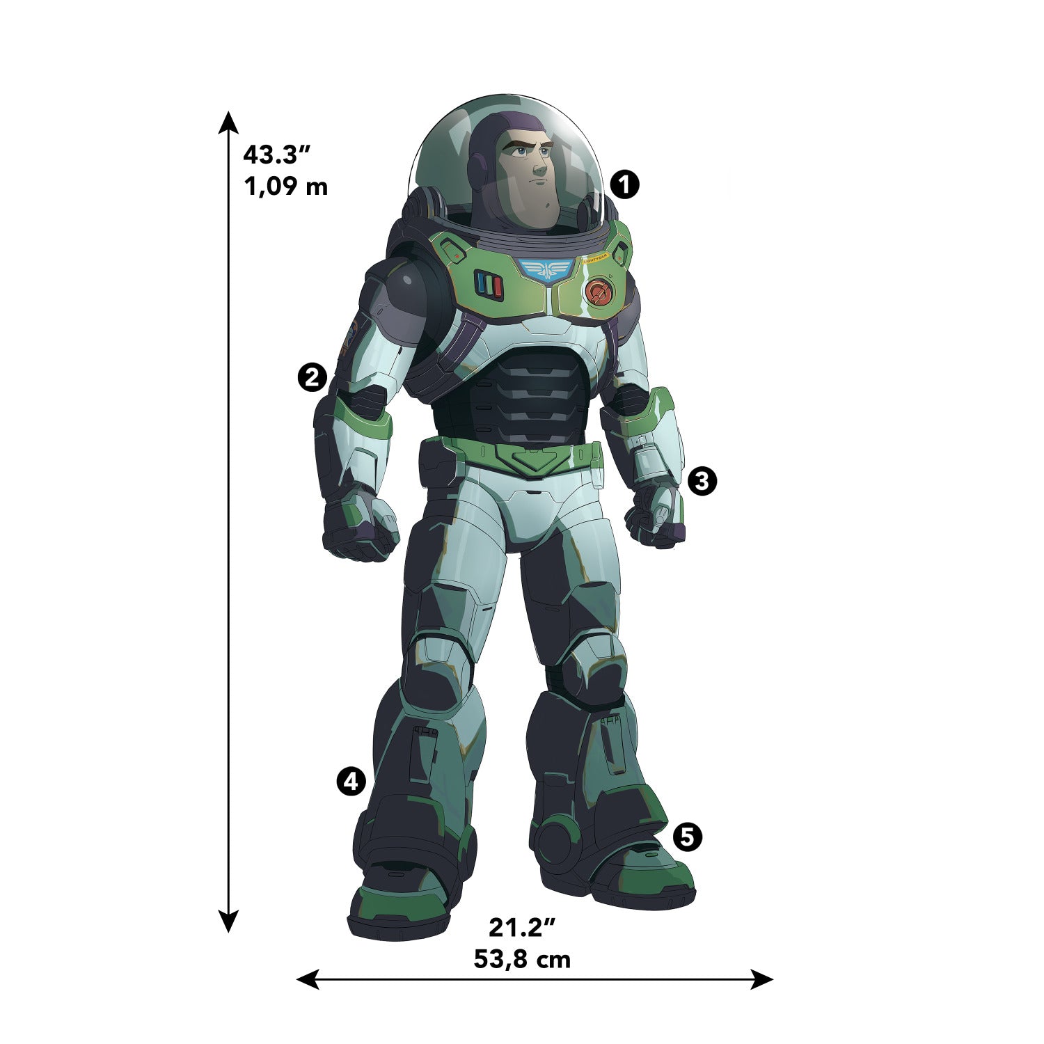 Disney Pixar Lightyear Wall Decals - dimensions