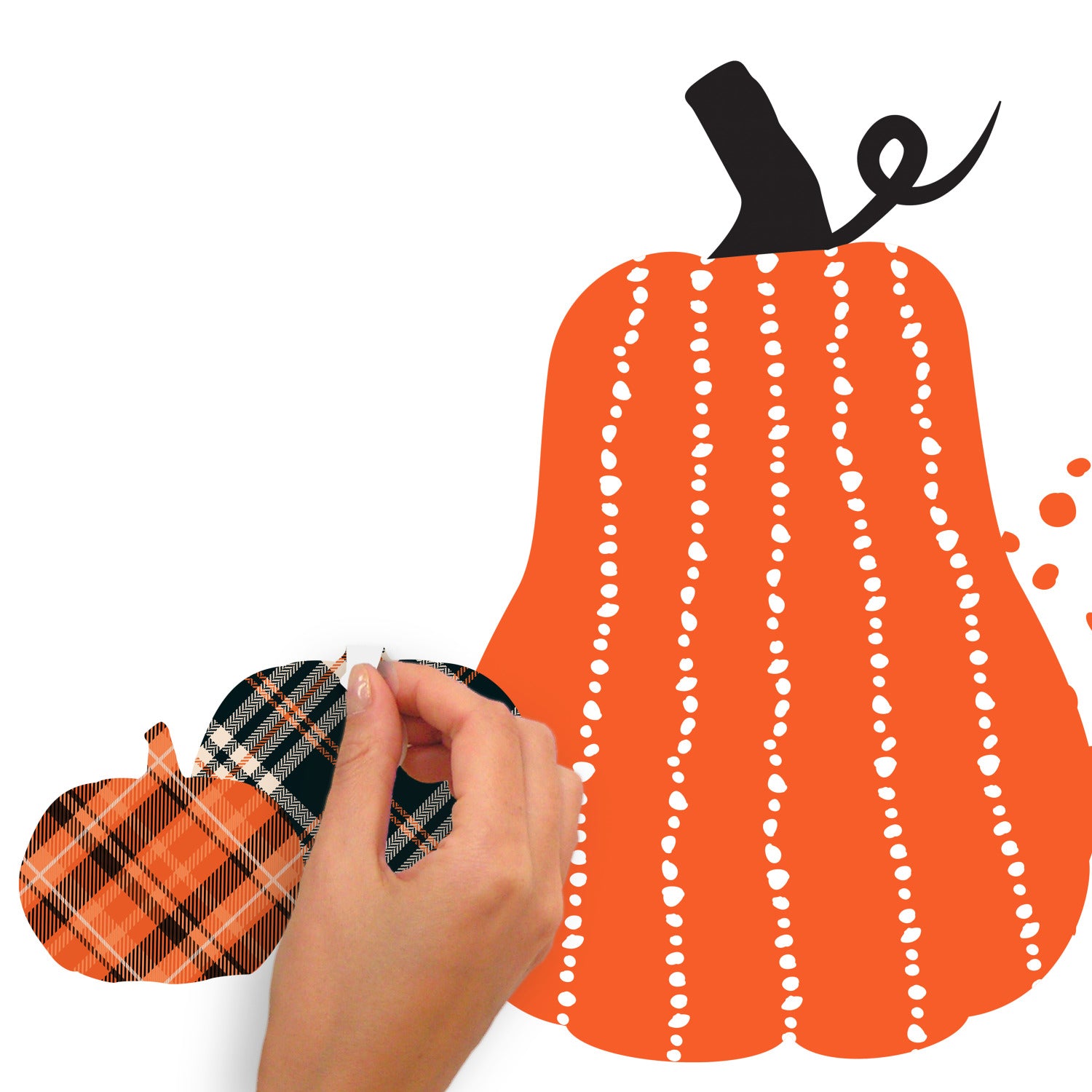 Decorative Pumpkins Wall Decals - peel and stick application