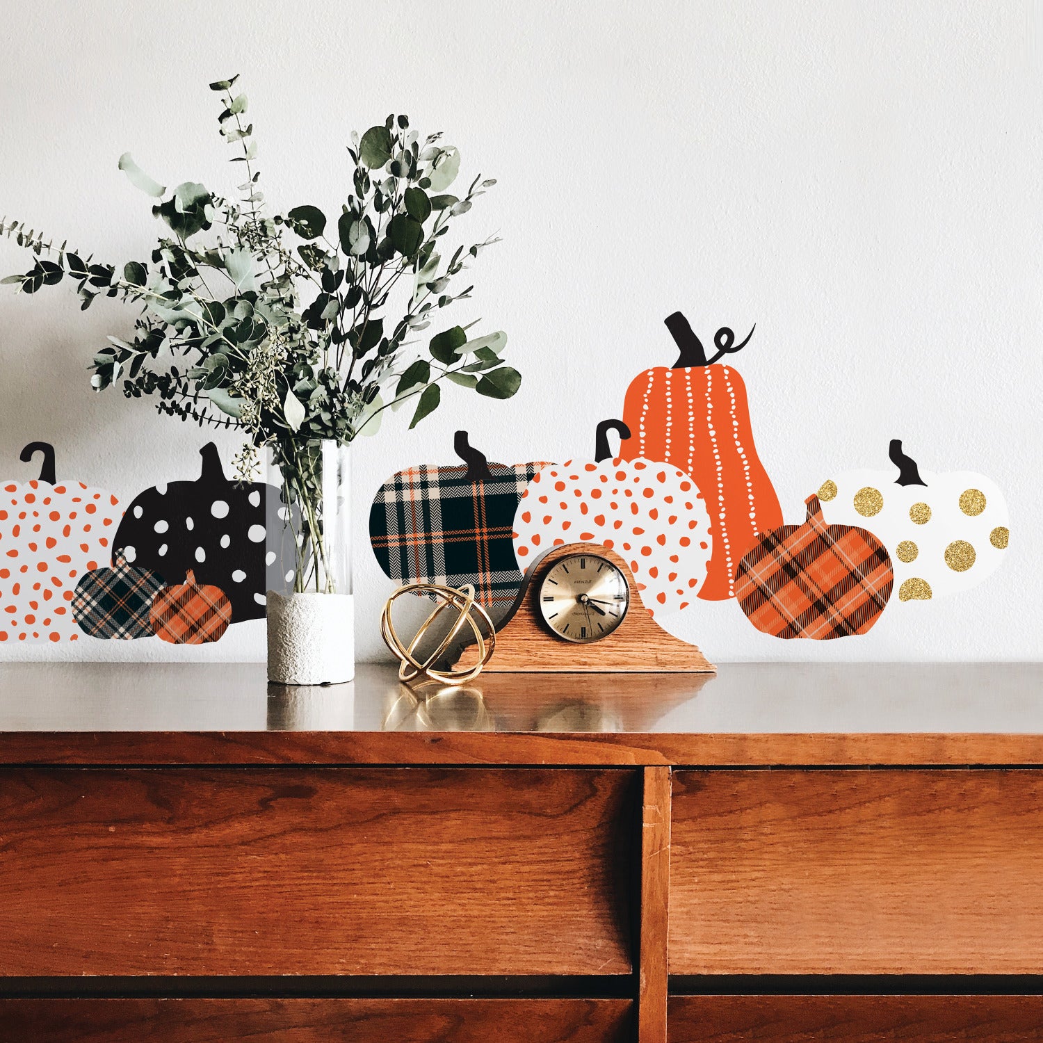 Decorative Pumpkins Wall Decals in a room setting