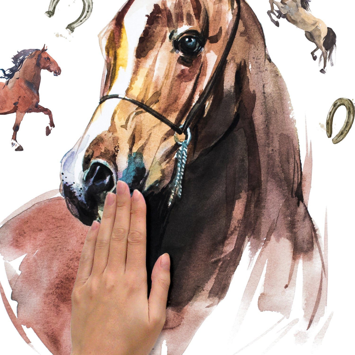 Watercolor Wild Horses Giant Wall Decals - how to stick