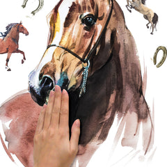 Watercolor Wild Horses Giant Wall Decals - how to stick