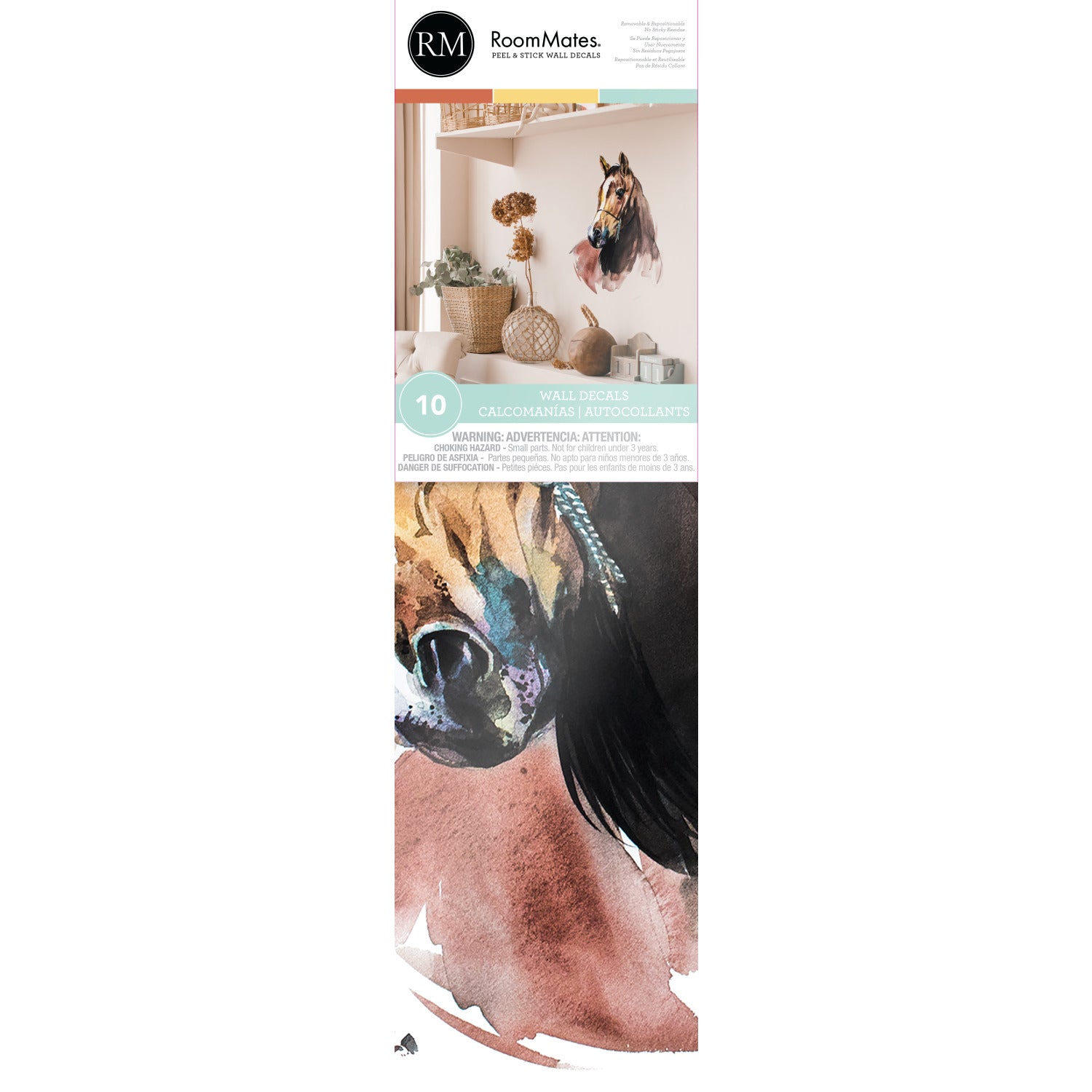 Watercolor Wild Horses Giant Wall Decals - packaging