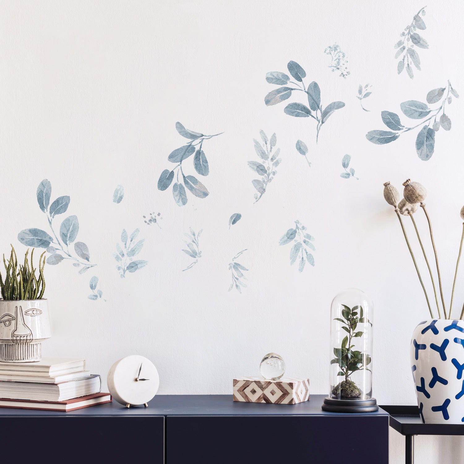 Dancing Leaves Wall Decals in a room setting