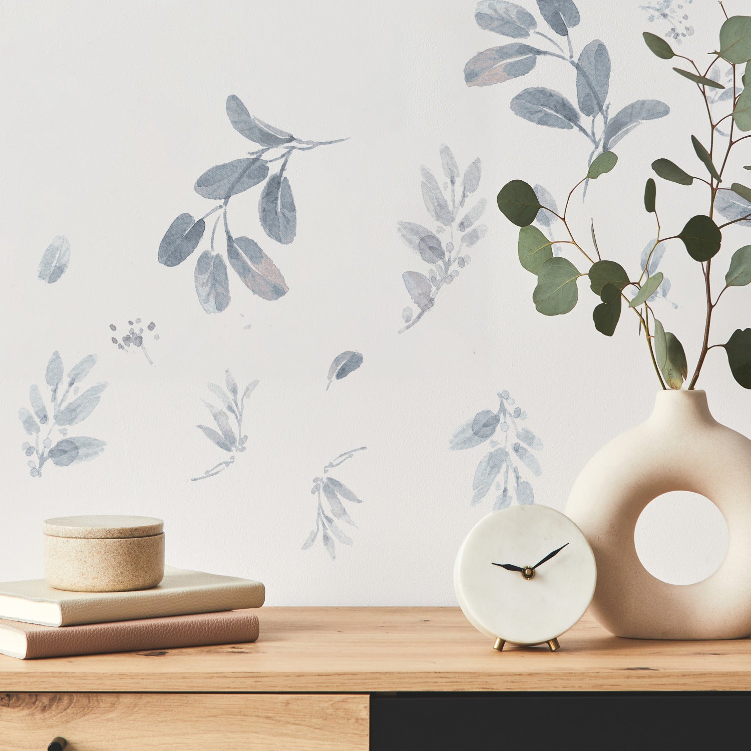 Dancing Leaves Wall Decals in a room setting