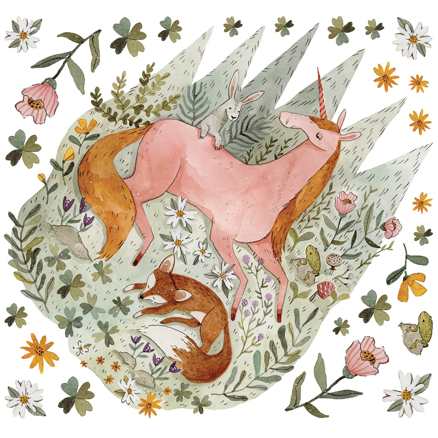Woodland Magic Unicorn & Fox Giant Wall Decals by WallPops