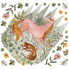 Woodland Magic Unicorn & Fox Giant Wall Decals by WallPops