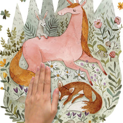 Woodland Magic Unicorn & Fox Giant Wall Decals - how to stick
