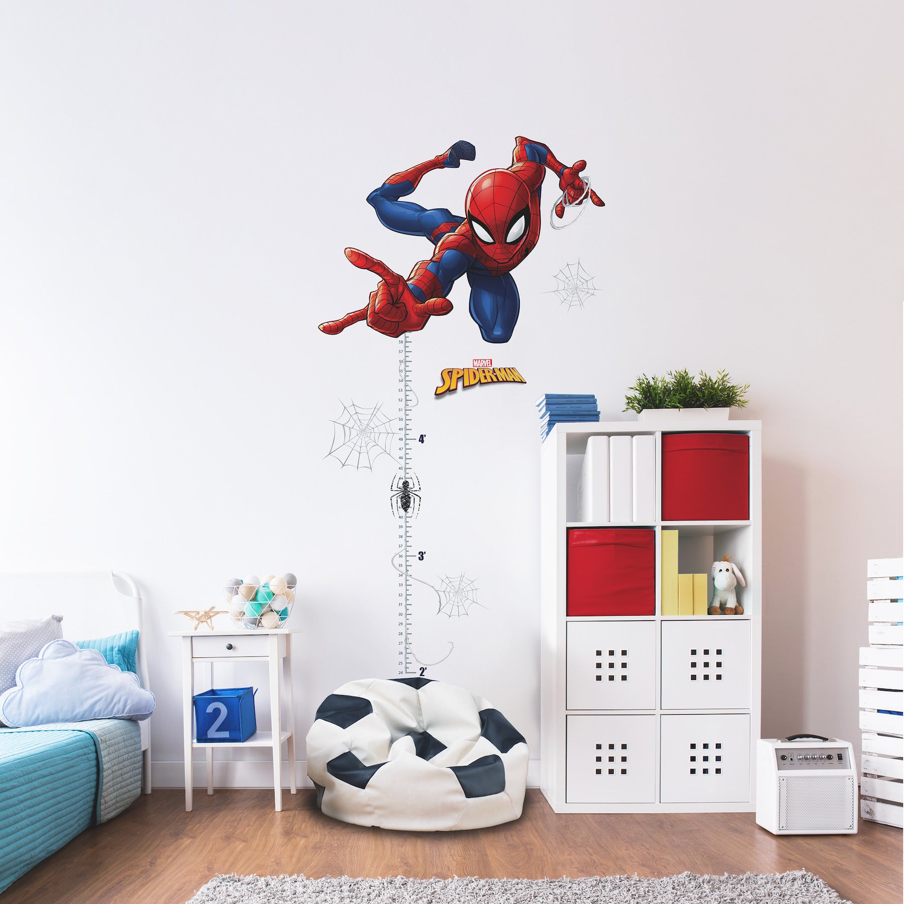 SpiderMan Giant Wall Decals in a room setting