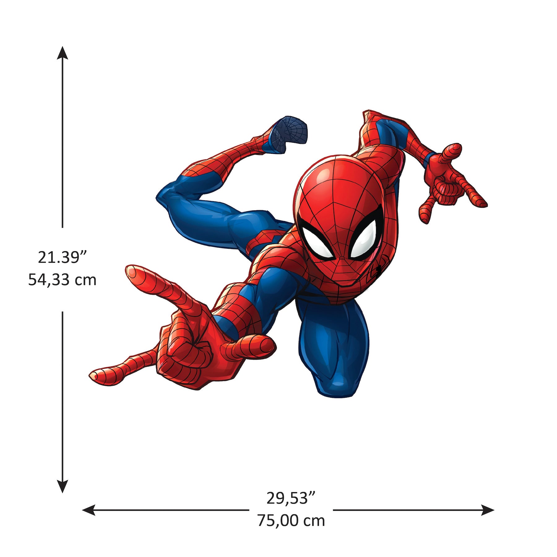 SpiderMan Giant Wall Decals - dimensions