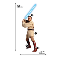 Classic ObiWan Giant Wall Decals - dimensions