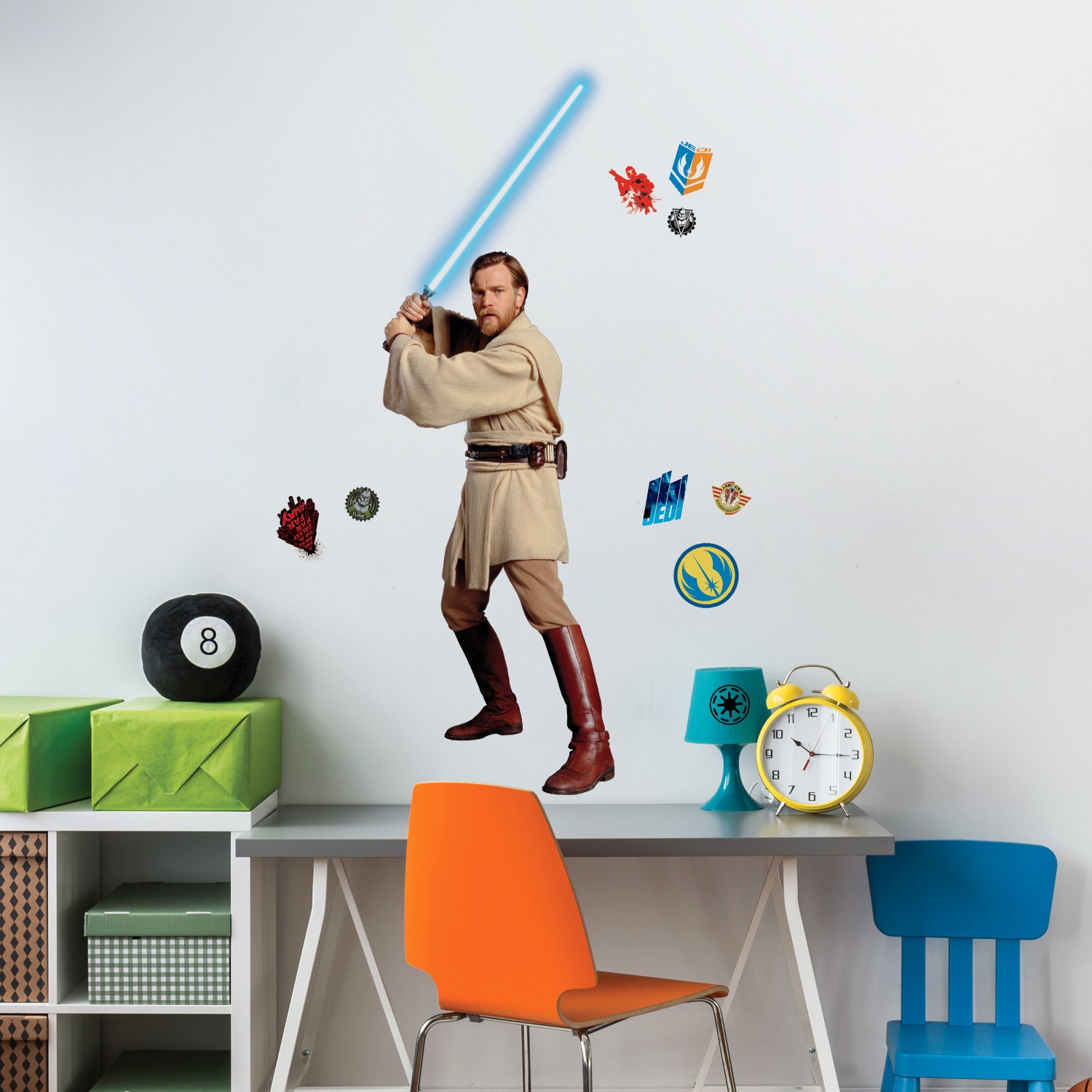 Classic ObiWan Giant Wall Decals in a room setting