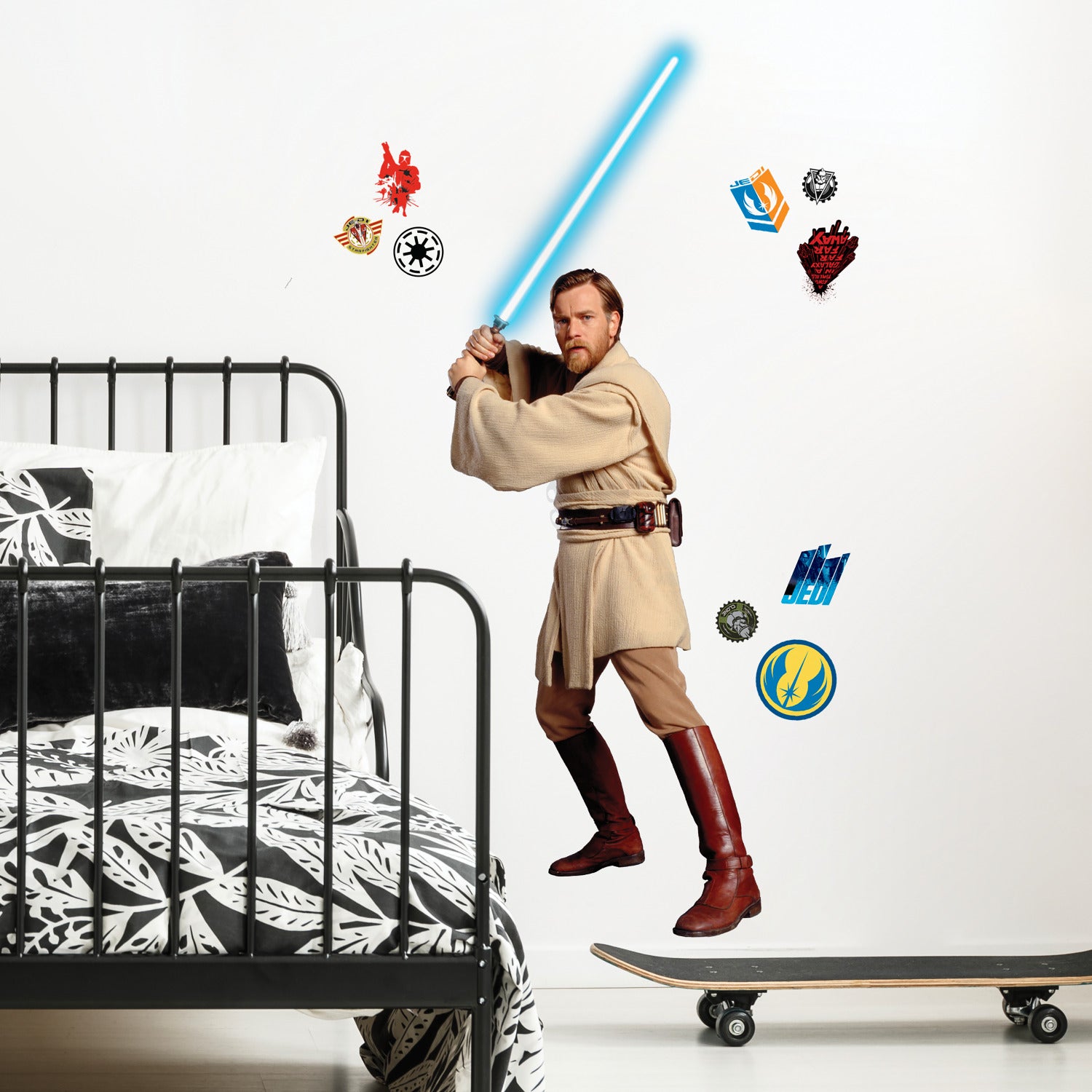 Classic ObiWan Giant Wall Decals in a room setting