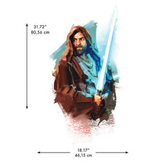 Obi Wan Kenobi Painted Giant Wall Decals - dimensions